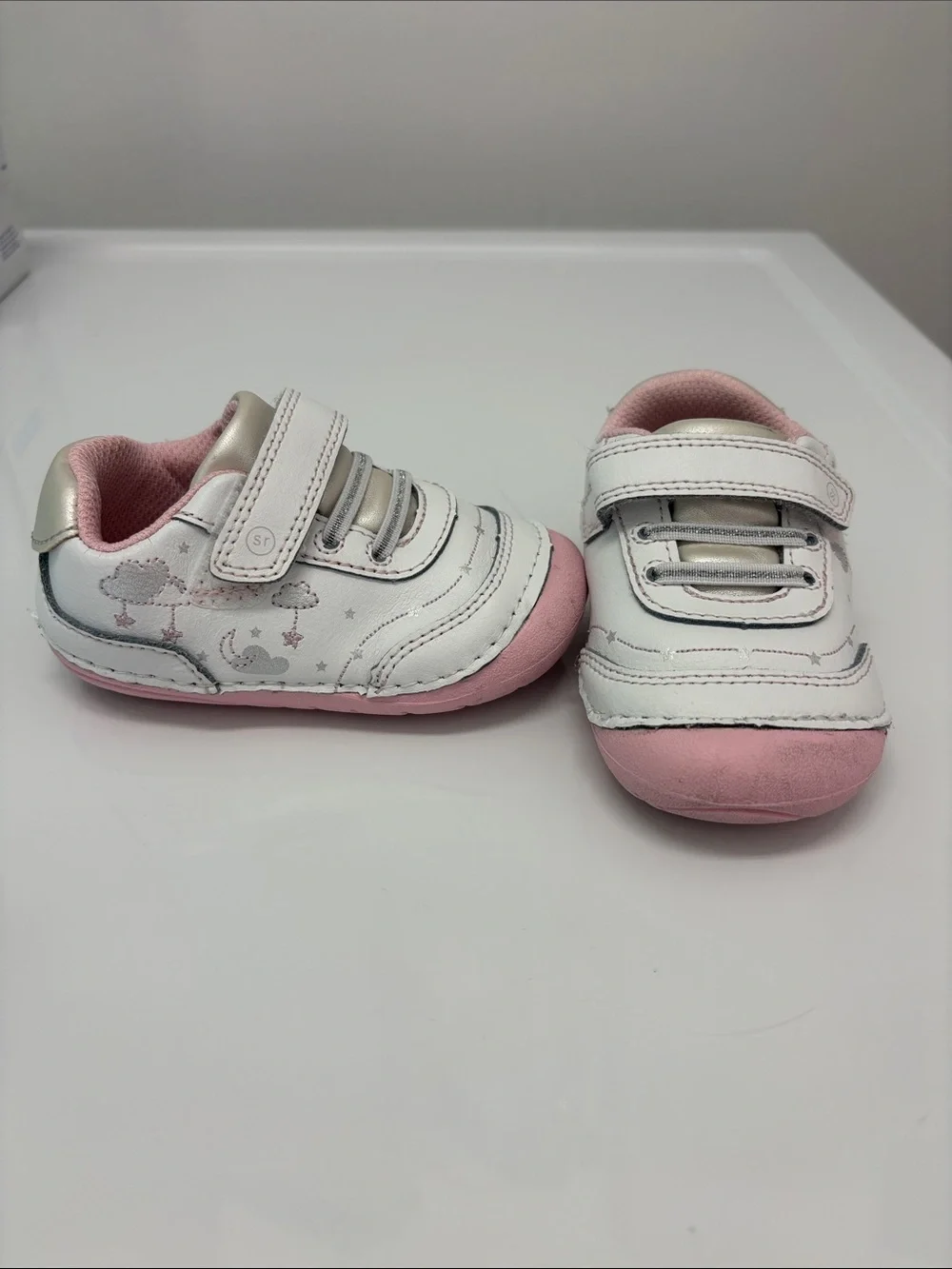 Toddler Girls White and Pink stride rite Sneakers - Picture 1 of 5